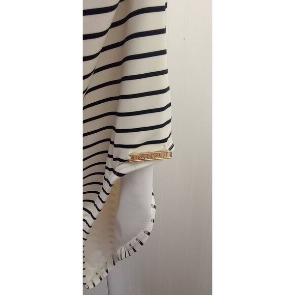 Vince Camuto Swim, one piece Ivory and black striped swimsuit. Size 8 - Picture 4 of 6